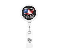 I Miss The America I Grow Up in Porta badge retrattile Porta carte d'identità con clip per infermiere Studente Impiegato