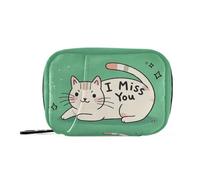 I Miss You - Sacchetti per medicinali a forma di gatto bianco con scomparti staccabili attaccabili