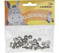i-mondi® - Campanelle in metallo con occhiello, per fai da te, decorazione per la casa, 30 pezzi, misure 8, 10, 12 mm
