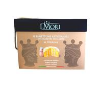 I MORI Panettone Artigianale dei Maestri Siciliani al Torrone, Lievitazione Naturale, 900g, con Crema alle Mandorle, Ricoperto con Glassa, Torrone e Mandorle, Prodotto in Italia