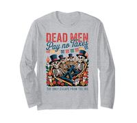 I Morti Non pagano Tasse - Día de Los Muertos Libertarian Maglia a Manica