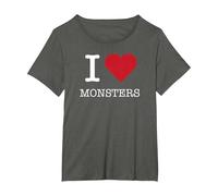 I Mostri del Cuore, Amo i Mostri Maglietta, Donna Plus-Size, Asfalto, 3X