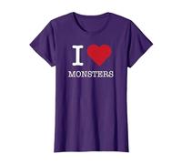 I Mostri del Cuore, Amo i Mostri Maglietta, Donna, Viola, 3XL