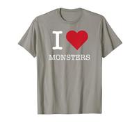 I Mostri del Cuore, Amo i Mostri Maglietta, Uomo, Ardesia, 3XL