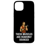 I muscoli sono di origine celeste Gesù sollevamento pesi Fitness Custodia per iPhone 15 Plus