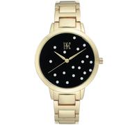 I. N.c. Donna Color Oro Braccialetto Nero W Perla Accenti Dial 36mm Quarzo Watch