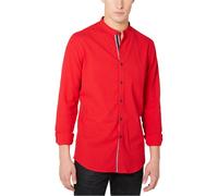 I. N.C Uomo Seersucker con Bottoni Camicia, Rosso, M