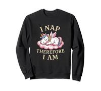 I Nap Therefore I Am Funny Lazy Unicorn Magical Sleep Felpa