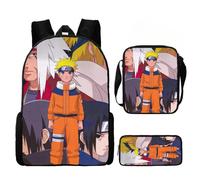 (I)Naruto Set Zaino Bambini Con Astuccio Matite E Versatile Per Gite Scuola Giorno