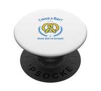 I Need A Bier Thank God I'm German (Dichiarazione divertente sulla birra) PopSockets PopGrip Adesivo