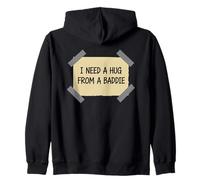 I Need A Hug from A Baddie Funny Text Graphic Flirt Meme Fun Felpa con Cappuccio