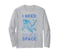 I Need More Space Funny Cat Astronaut Maglia a Manica