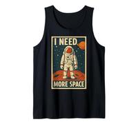I Need More Space Planets Astronauta Retro Funny Citazione Detto Canotta