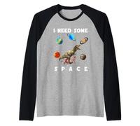 I Need Some Space Dinosaur Trex Riding Bicycle Funny Bike Maglia con Maniche Raglan