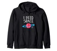 I Need Space - Time Alone, Planets Universo Galaxy Astronaut Felpa con Cappuccio