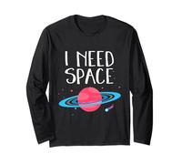 I Need Space - Time Alone, Planets Universo Galaxy Astronaut Maglia a Manica