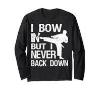 I Never Back Down Karate Istruttore di Arti Marziali Taekwondo Maglia a Manica