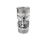I Never Lose Either I Win Or Learn - Citazione per gli amanti dei giocatori di scacchi Bicchiere termico in acciaio inox doppia parete