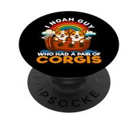 I Noah Guy che aveva un paio di Corgis Arca di Noè Welsh Corgi PopSockets PopGrip Adesivo