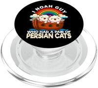 I Noah Guy che aveva un paio di gatti persiani Gioco di parole dell'arca di Noè PopSockets PopGrip per MagSafe