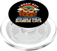 I Noah Guy che aveva un paio di gatti saimesi gioco di parole dell'arca di Noè PopSockets PopGrip per MagSafe