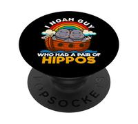 I Noah Guy che aveva un paio di ippopotami Chiesa dell"Arca di Noè PopSockets PopGrip Adesivo