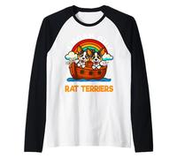 I Noah Guy Che aveva Un Paio di Rat Terrier Cane Arca di Noè Maglia con Maniche Raglan