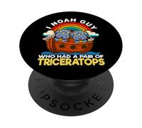 I Noah Guy che aveva un paio di triceratopo Il dinosauro dell'arca di Noè PopSockets PopGrip Adesivo