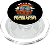 I Noah Guy che aveva un paio di triceratopo Il dinosauro dell'arca di Noè PopSockets PopGrip per MagSafe
