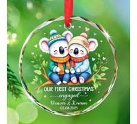 I nostri primi regali di ornamento di vetro fidanzati di Natale, regali personalizzati per il primo Natale fidanzato, ornamenti in vetro di fidanzamento 2025, Ornamenti personalizzati per albero di