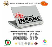 I not insane big bang theory adesivo notebook sticker pvc black white cropped