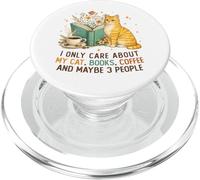 I Only Care About My Cat Coffee Books And 3 People Reading PopSockets PopGrip per MagSafe