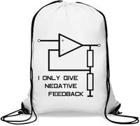 I Only Give Negative Feedback Circuit Graphic Gym Sack Casual Drawstring Bag Bianco