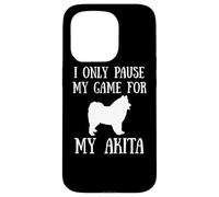 I Only Pause My Game For My Akita Gamer E-Sports Player Custodia per iPhone 15 Pro