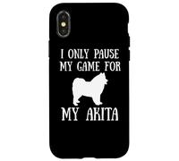 I Only Pause My Game For My Akita Gamer E-Sports Player Custodia per iPhone X/XS