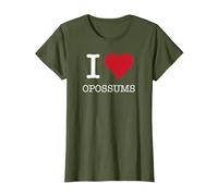 I Opossum del Cuore, Amo Gli Opossum Maglietta, Donna, Oliva, L