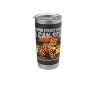 I Own Everything I Can See Funny Cat Bengala Bicchiere termico in acciaio inox doppia parete