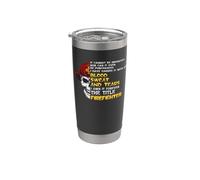 I Own It Forever The Title Firefighter Fireman Firefighters Bicchiere termico in acciaio inox doppia parete