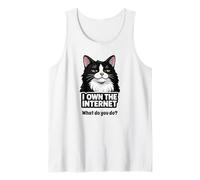 I Own The Internet Sarcastico Smoking Cat Humor Canotta