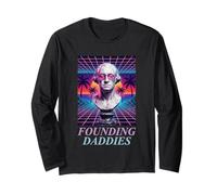 I Padri fondatori di George Washington Synthwave Retro Maglia a Manica