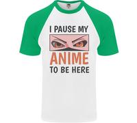 I Paused My Anime To Be Here Divertente Uomo S/S Baseball T-Shirt