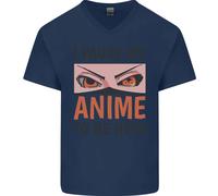 I Paused My Anime To Be Here Divertente Uomo Scollo A V Cotone T-Shirt