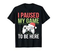 I Paused My Game To Be Here Funny Christmas Gamer Ragazzi Bambini Maglietta