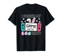I Paused My Game To Egg Hunt Easter Day Bunny Videogioco Maglietta