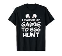 I Paused My Game To Egg Hunt Happy Easter Gamer Uomini Ragazzo Bambini Maglietta