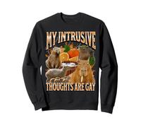 I pensieri intrusivi Sono Gay Divertenti Capybara Meme Bootleg Y2K Felpa
