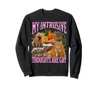 I pensieri intrusivi Sono Gay Divertenti Capybara Meme Bootleg Y2K Felpa