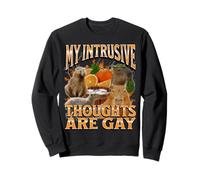 I pensieri intrusivi sono gay divertenti Capybara Meme Bootleg Y2K Felpa
