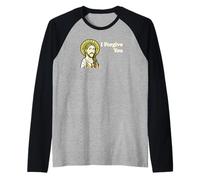 I Pergive You Kind Quote Gesù Meme Icona Cristiana Maglia con Maniche Raglan