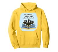 I Personaggi immaginari Sono Migliori degli Amanti dei Libri di Persone Reali Felpa con Cappuccio, Unisex per Adulti, Limone, S